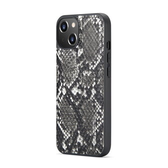 iPhone 13 Mini - Zwart - 2 in 1 Slangen Portemonnee Book Case met Rits
