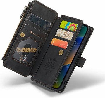 iPhone 14 Charcoal Gray - Book Case met Rits