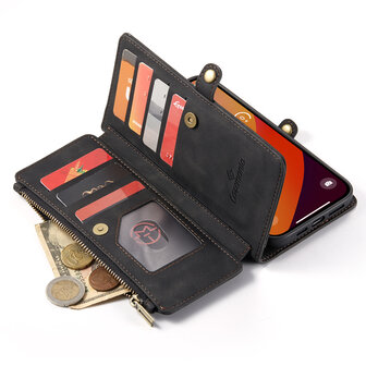 iPhone 15 Charcoal Gray - MagSafe Book Case met Rits