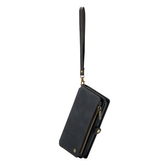 iPhone 15 Charcoal Gray - MagSafe Book Case met Rits