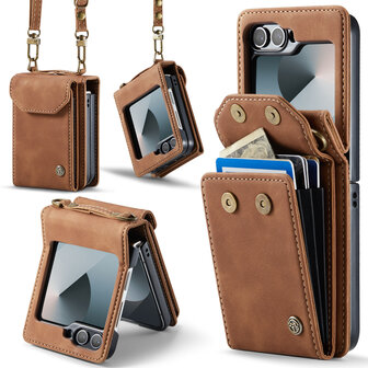 Samsung Flip 6 - Sienna Brown - Book Case met Koord
