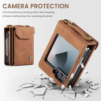 Samsung Flip 6 - Sienna Brown - Book Case met Koord
