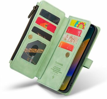 iPhone 14 Pro Pistache Green - Book Case met Rits