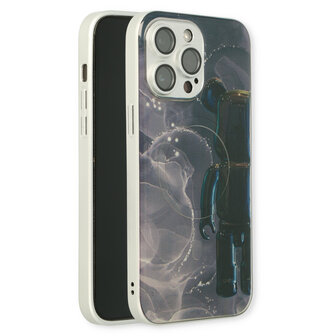 iPhone 14 Pro Zwart - MagSafe TPU Marmer
