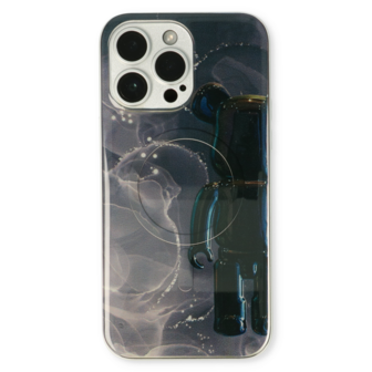 iPhone 14 Pro Zwart - MagSafe TPU Marmer