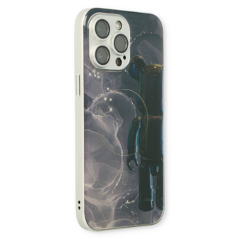 iPhone 14 Pro Zwart - MagSafe TPU Marmer
