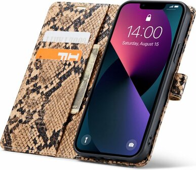 iPhone 13 Mini Beige - Slangen Book Case
