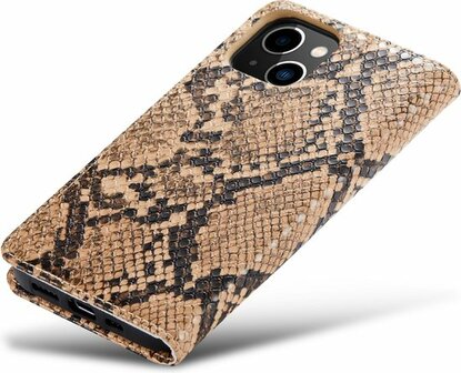 iPhone 13 Mini Beige - Slangen Book Case