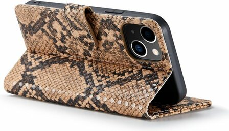 iPhone 13 Mini Beige - Slangen Book Case