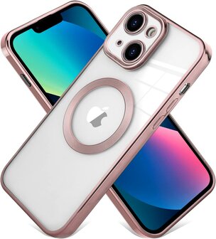 iPhone 14 Roze - TPU Back Cover Geschikt voor Magsafe