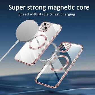 iPhone 14 Roze - TPU Back Cover Geschikt voor Magsafe