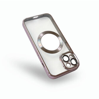 iPhone 14 Roze - TPU Back Cover Geschikt voor Magsafe