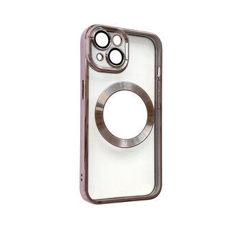 iPhone 14 Roze - TPU Back Cover Geschikt voor Magsafe