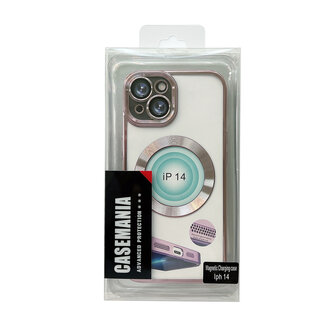 iPhone 14 Roze - TPU Back Cover Geschikt voor Magsafe