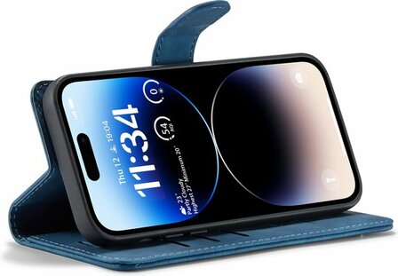 iPhone 14 Pro Max Navy Blue- 2 in 1 Book Case