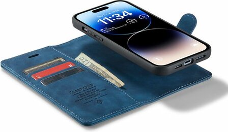 iPhone 14 Pro Max Navy Blue- 2 in 1 Book Case
