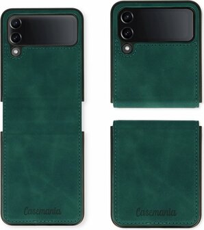 Samsung Z Flip 4 Emerald Green - Kunstlederen Back Cover