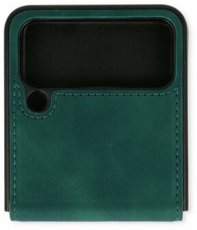 Samsung Z Flip 4 Emerald Green - Kunstlederen Back Cover