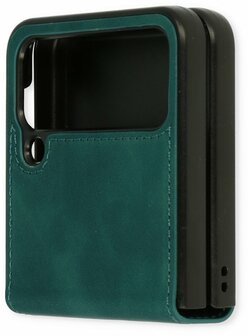 Samsung Z Flip 4 Emerald Green - Kunstlederen Back Cover
