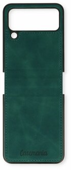 Samsung Z Flip 4 Emerald Green - Kunstlederen Back Cover