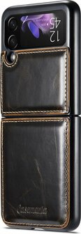 Samsung Z Flip 3 Cognac Brown - Kunstlederen Back Cover