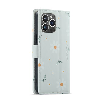 iPhone 14 Pro met Madeliefje Print - Book Case