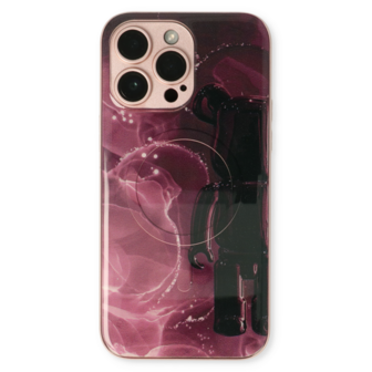 iPhone 14 Pro Rood - MagSafe TPU Marmer