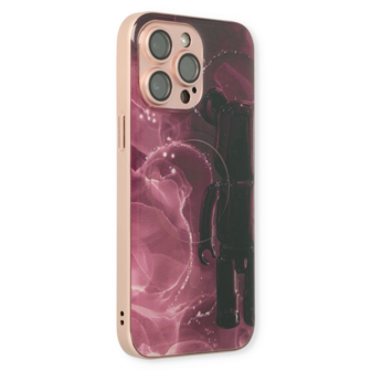 iPhone 14 Pro Rood - MagSafe TPU Marmer