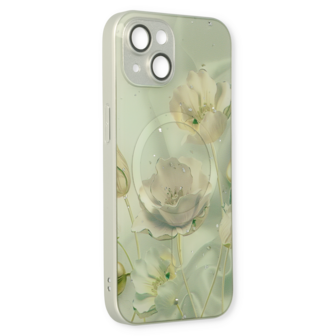 iPhone 14 Groen - MagSafe TPU Marmer