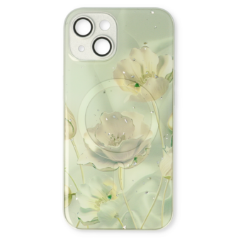 iPhone 14 Groen - MagSafe TPU Marmer