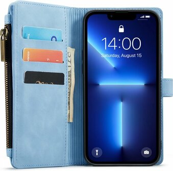 iPhone 13 Pro Max Sky Blue - Book Case met Rits
