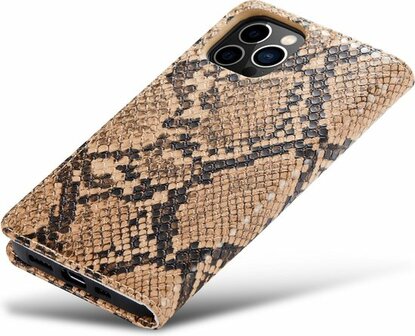 iPhone 13 Pro Beige - Slangen Book Case