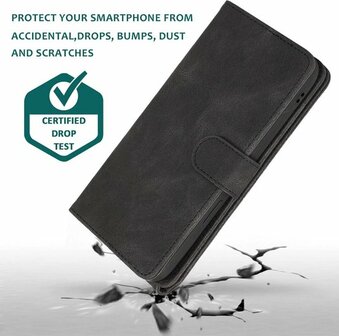 iPhone 13 Pro Zwart - Book Case met Rits &amp;amp; Extra Vakken