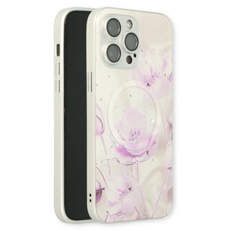 iPhone 14 Pro Paars - MagSafe TPU Marmer