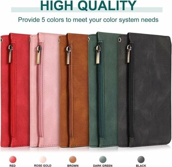 iPhone 13 Pro Max Roze - Book Case met Rits &amp;amp; Extra Vakken