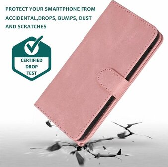 iPhone 13 Pro Max Roze - Book Case met Rits &amp;amp; Extra Vakken