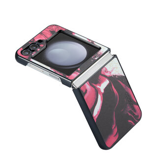 Samsung Z Flip 5 Red Rhodonite - Marmer Book Case