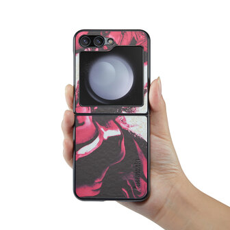 Samsung Z Flip 5 Red Rhodonite - Marmer Book Case