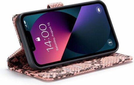 iPhone 13 Mini Roze - Slangen Book Case