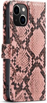 iPhone 13 Mini Roze - Slangen Book Case
