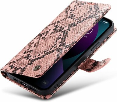 iPhone 13 Mini Roze - Slangen Book Case