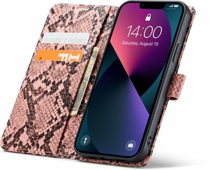 iPhone 13 Mini Roze - Slangen Book Case