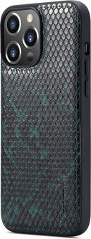 iPhone 13 Pro Max Groen - 2 in 1 Slangen Book Case