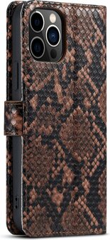 iPhone 13 Pro Bruin - Slangen Book Case