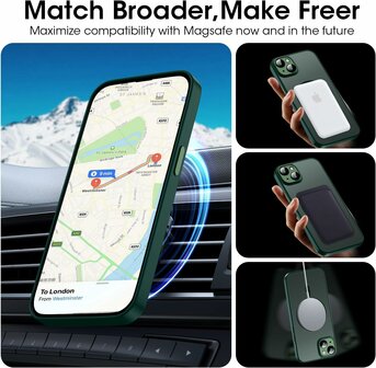 iPhone 15 - Groen - Matte Armor - Geschikt voor MagSafe