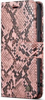iPhone 13 Roze - 2 in 1 Slangen Book Case
