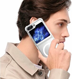 Samsung Z Flip 6 - Transparant - Anti Shock - Geschikt voor Magsafe