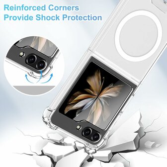 Samsung Z Flip 6 - Transparant - Anti Shock - Geschikt voor Magsafe