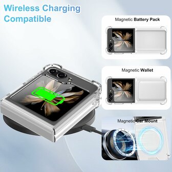 Samsung Z Flip 6 - Transparant - Anti Shock - Geschikt voor Magsafe