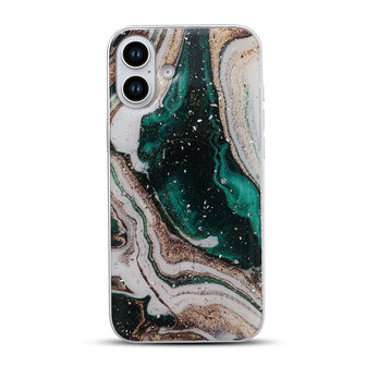 iPhone 16 Plus - Groen - Camera Marmer MagSafe Back Cover